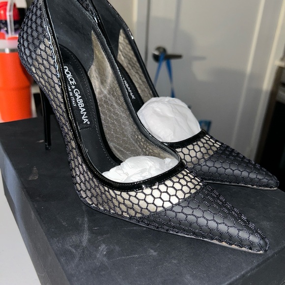 Dolce & Gabbana Black and Gold Stiletto Heels - Picture 3 of 16